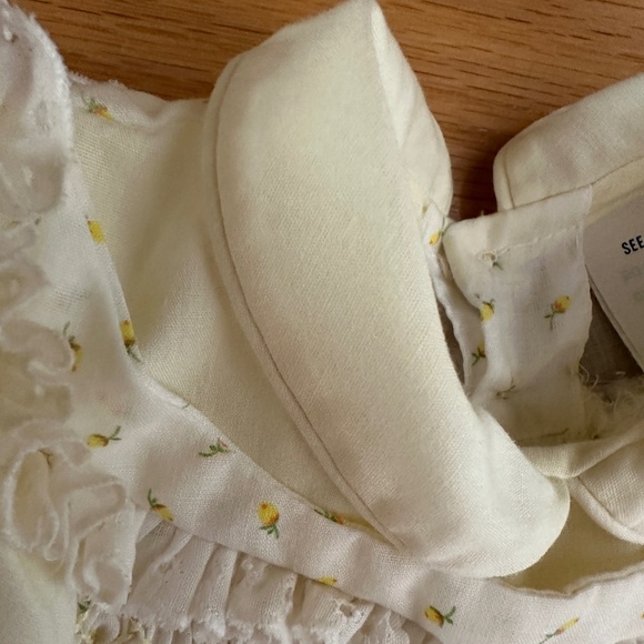 Polly Flinders Hand Smocked Yellow and White Baby Dress Size 0-6 Months - Picture 6 of 14